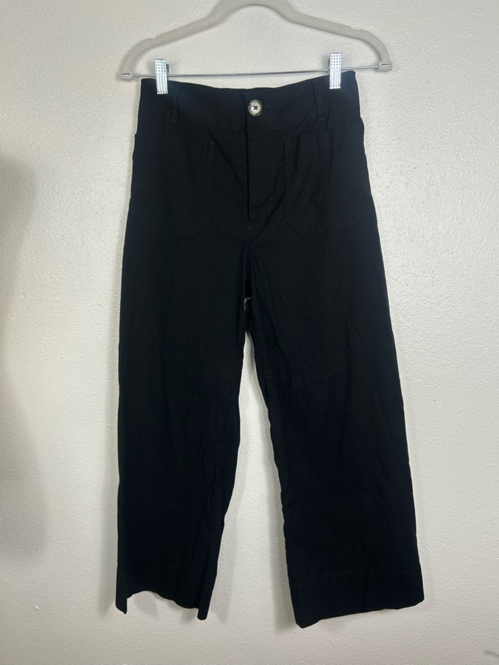 Anthropologie Maeve The Colette Crop Wide-Leg Pants Black Sz 28P - Picture 4 of 10